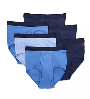 Ultimate Cotton Full Rise Brief - 6 Pack Blue Assort XL