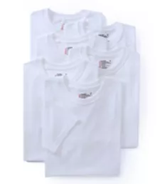 Premium Cotton White Crew Neck T-Shirts - 6 Pack