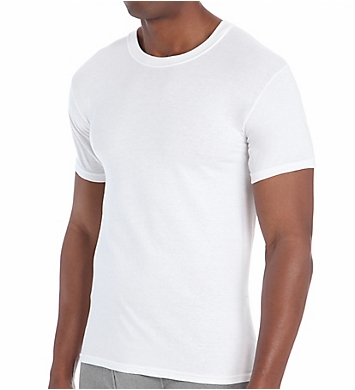 Hanes Premium Cotton White Crew Neck T-Shirts - 6 Pack