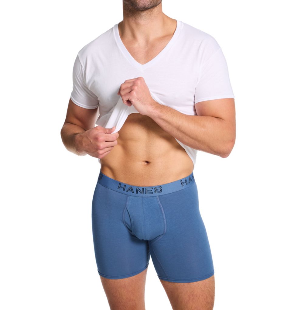 Hanes Ultimate Cotton V-Neck T Shirt - 5 Pack 7880V5 - Image 3