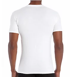 Premium Cotton White V-Neck T-Shirts - 6 Pack WHT S