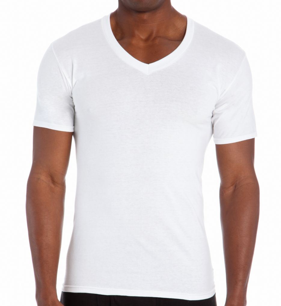 Premium Cotton White V Neck T Shirts 6 Pack