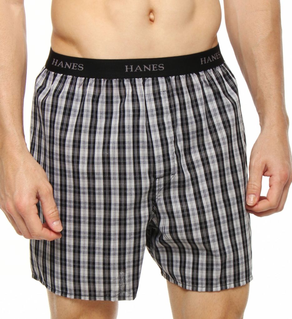 Cotton Woven Blue-Black Yarn Dyed Boxers - 5 Pack-gs