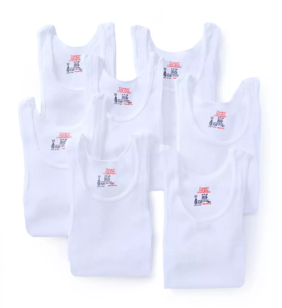 Premium Cotton White A-Shirts - 7 Pack WHT S
