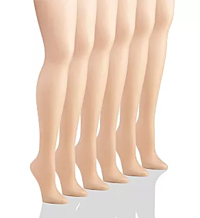 Silk Reflections Non-Control Top Sheer Toe 6 Pack Little Color A/B