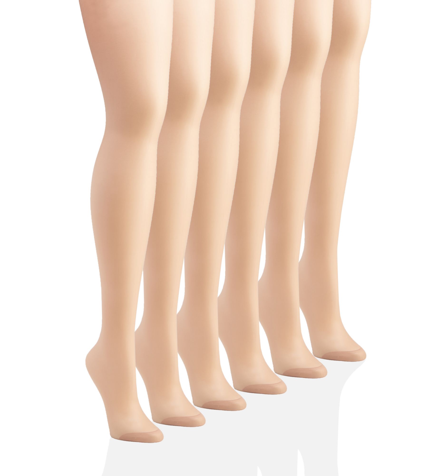 Hanes Women's Silk Reflections Control Top Reinforced Toe 6 Pack in Little Color | Size: E/F | HerRoom.com