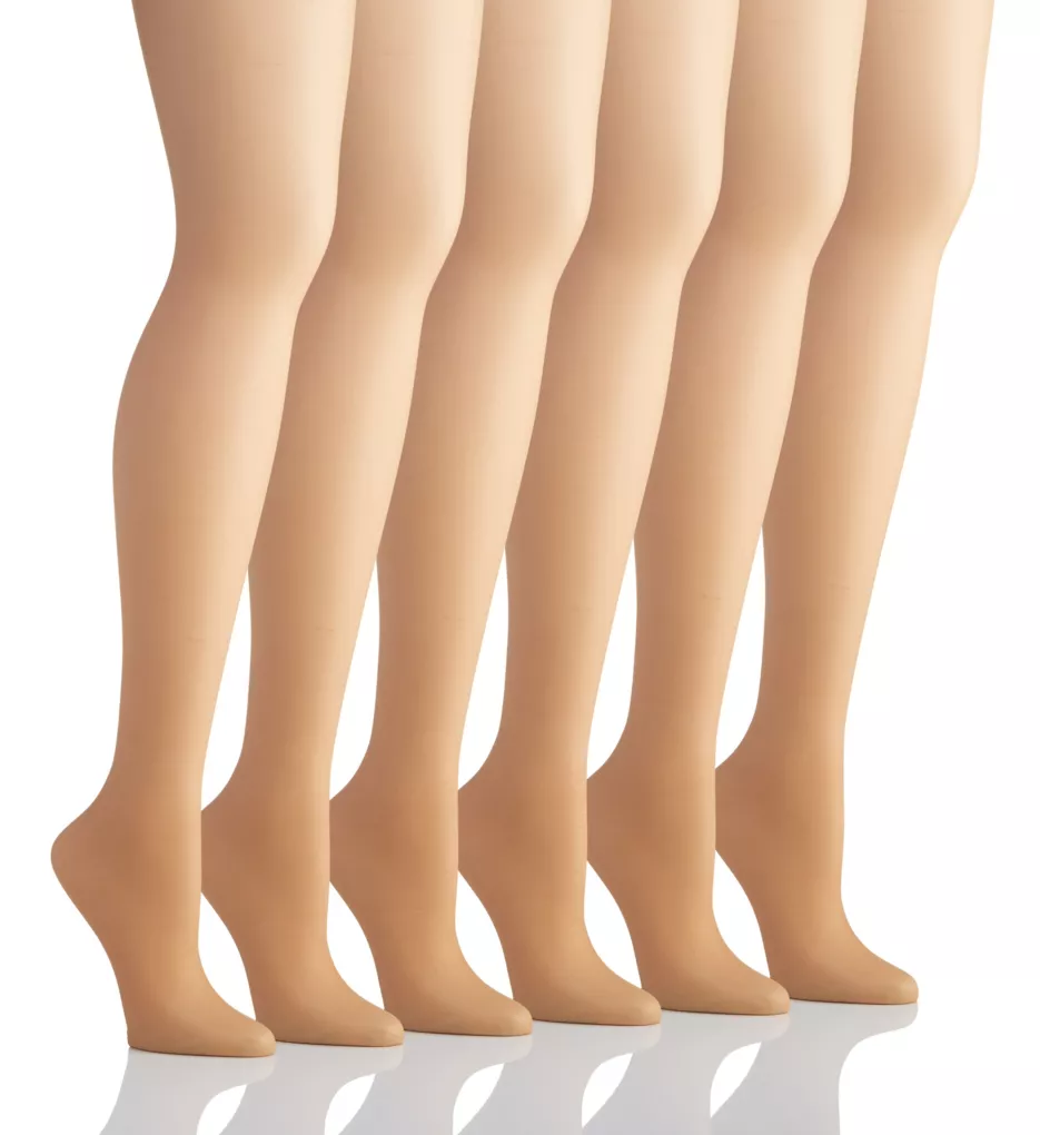 Silk Reflections Control Top Sandalfoot Tights 6PK Little Color A/B