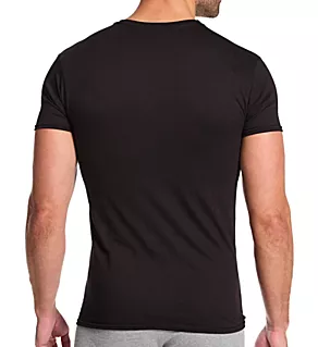 Ultimate Cotton-Poly Dyed Slim Fit Crew - 4 Pack Black XL