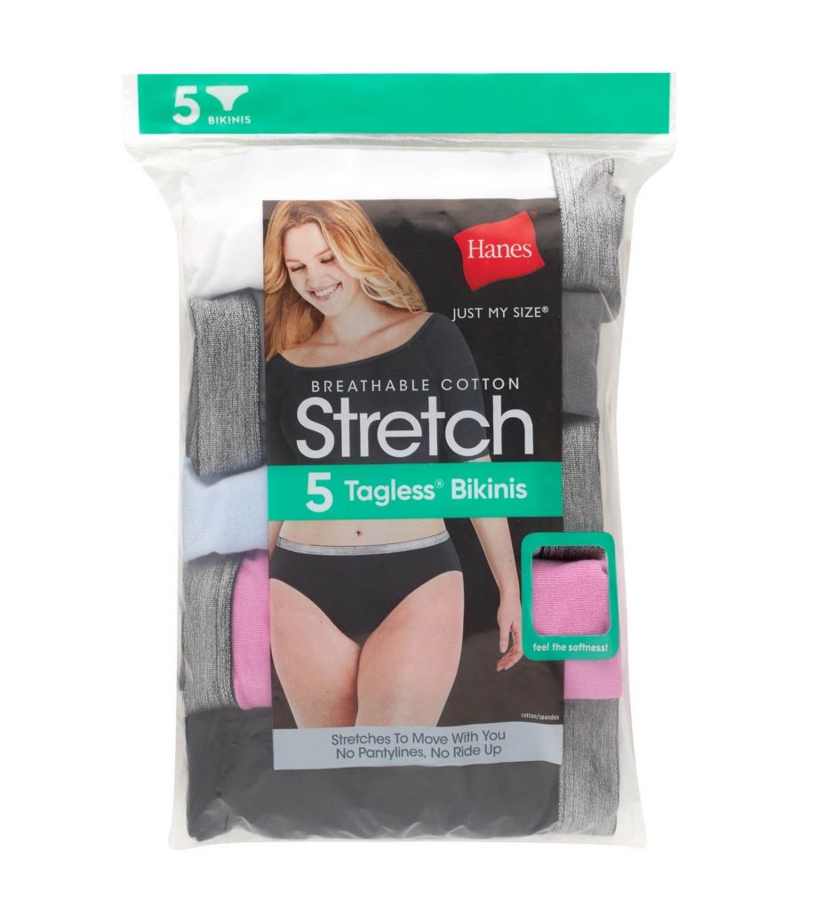 Just My Size Stretch Cotton Bikini Panty 5 Pack