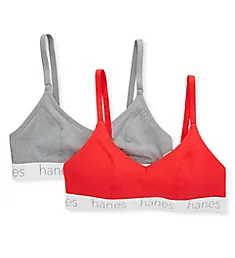 Triangle Bralette - 2 pack Red Stone/Heather S