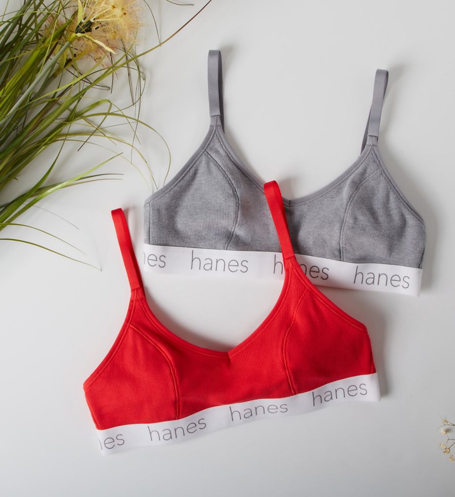 Hanes Originals Ultimate Stretch Cotton Women's Triangle Bralette, 2-Pack  DHO101