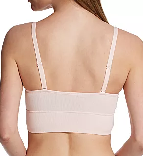 Stretch Long Line Pullover Bralette - 2 Pack Light Buff/White L