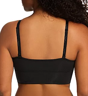 Stretch Long Line Pullover Bralette - 2 Pack Black/Black S