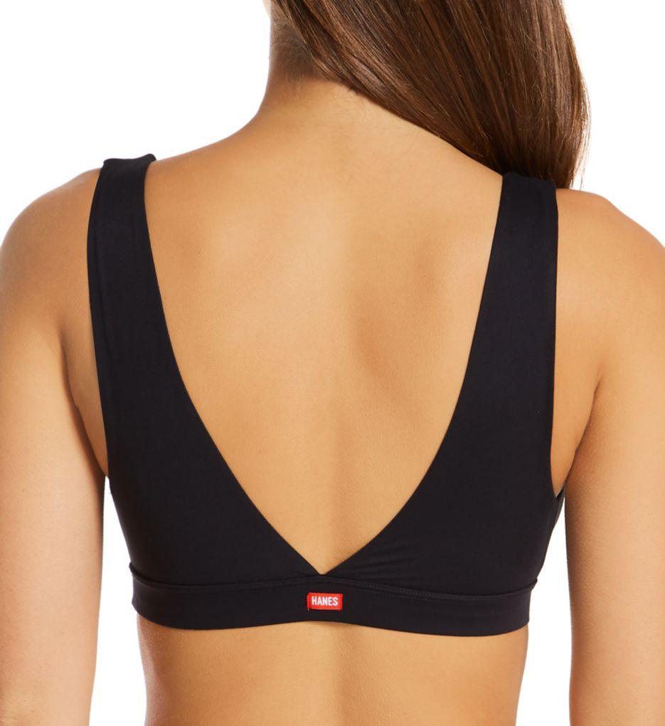 Hanes Authentic Triangle Pullover Bralette Black M (D/DD)  - Image 2