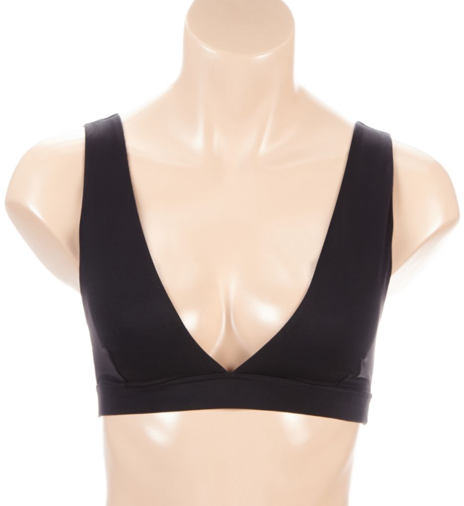 Hanes Authentic Triangle Pullover Bralette Black M (D/DD)  - Image 1