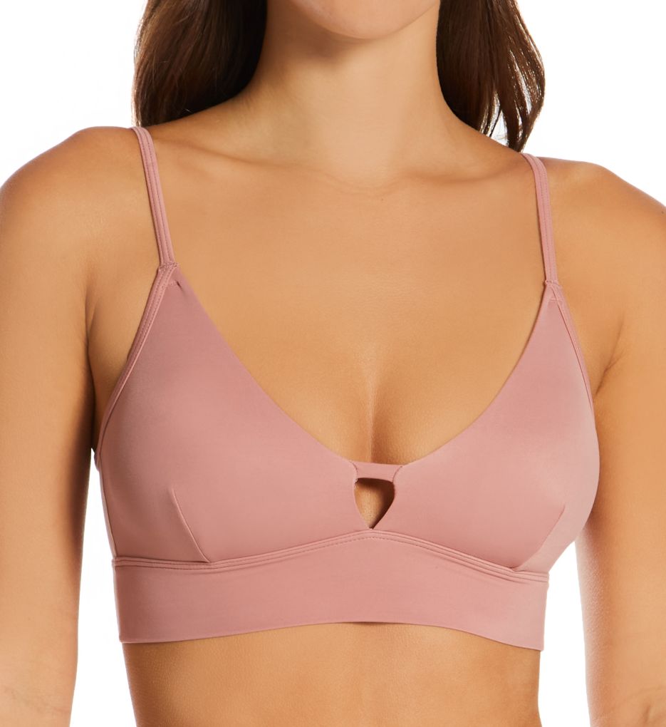 Authentic Longline Triangle Bralette Earthen Tan S (D/DD) by Hanes