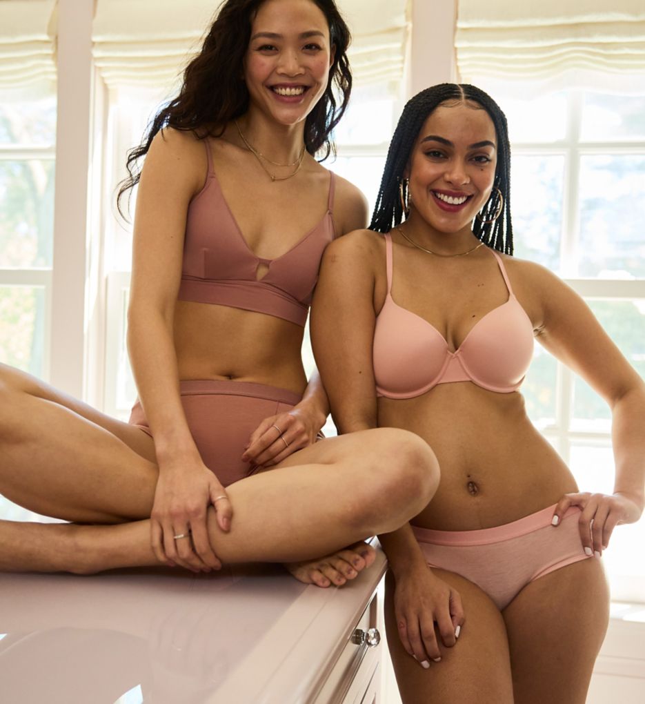 Hanes Authentic Longline Triangle Bralette Earthen Tan S  - Image 6