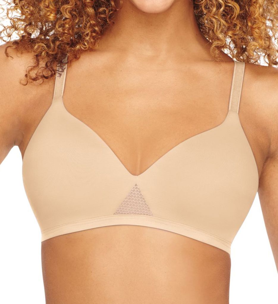Hanes Invisible Embrace Women's Wireless T-Shirt Bra, Seamless Nude XL 