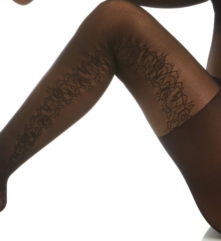 Fashion Tattoo Floral Control Top Tights-cs3