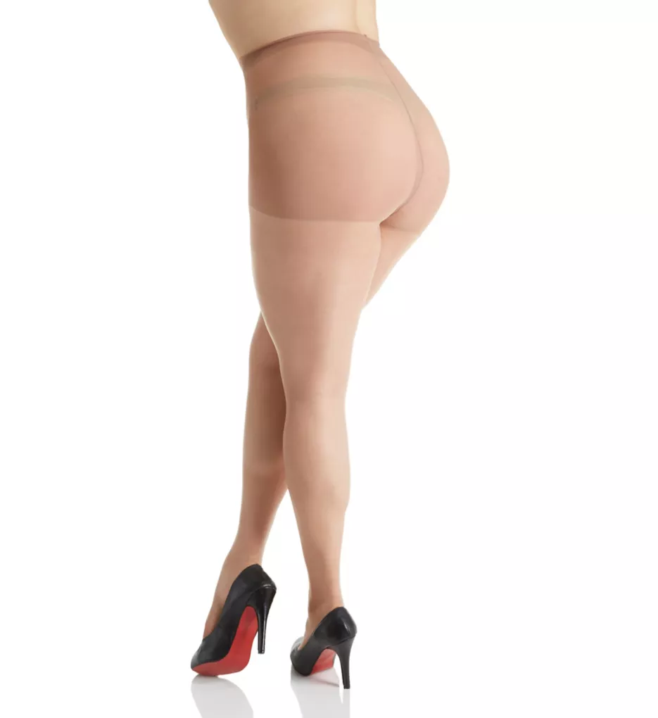 Curves Ultra Sheer Plus Size Control Top Pantyhose Black 3/4X