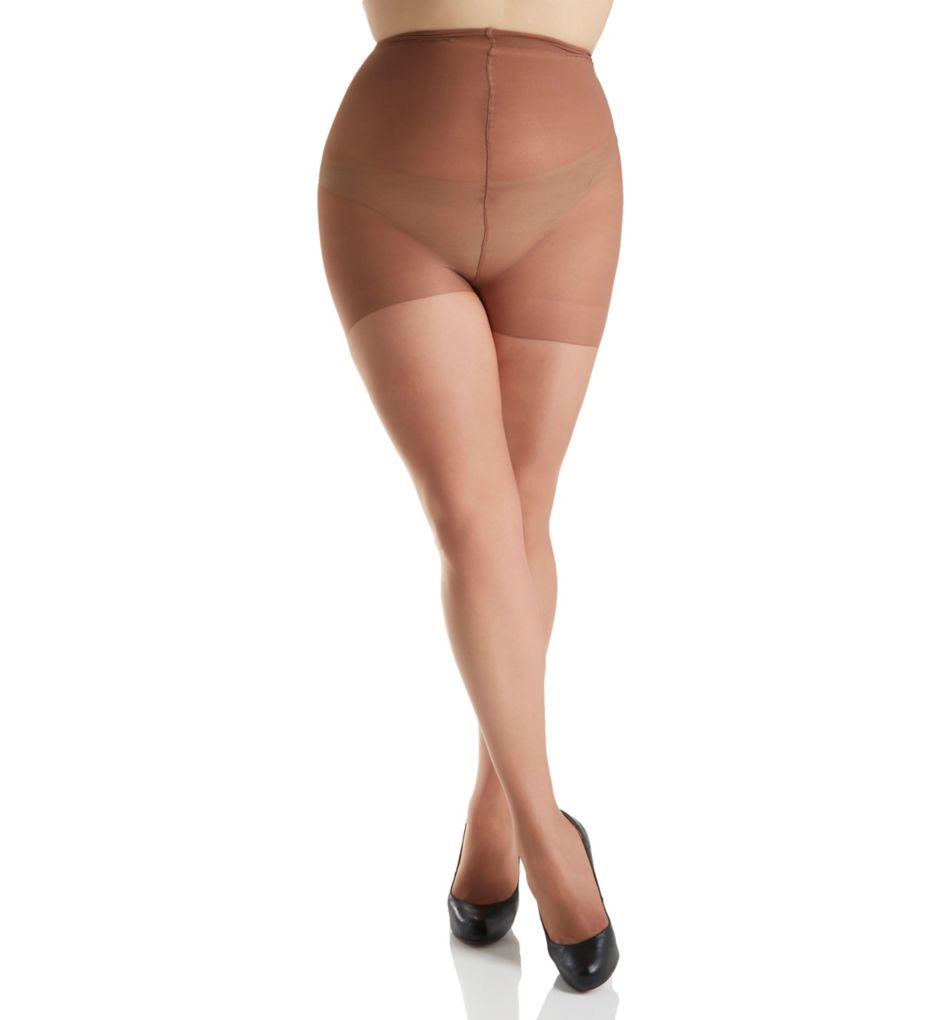 Curves Silky Sheer Plus Size Control Top Pantyhose