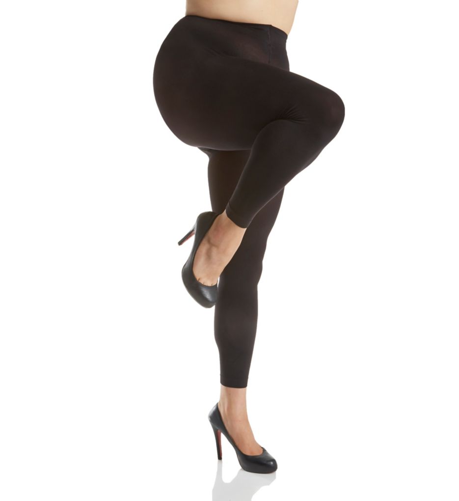 Hanes Womens Curves Blackout Tights, 1X-2X, Black 