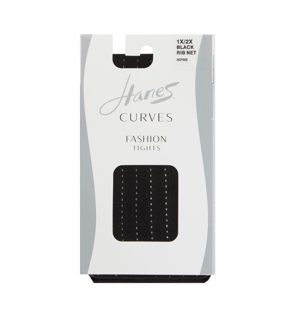 Curves Plus Size Fashion Rib Net Tights-cs1