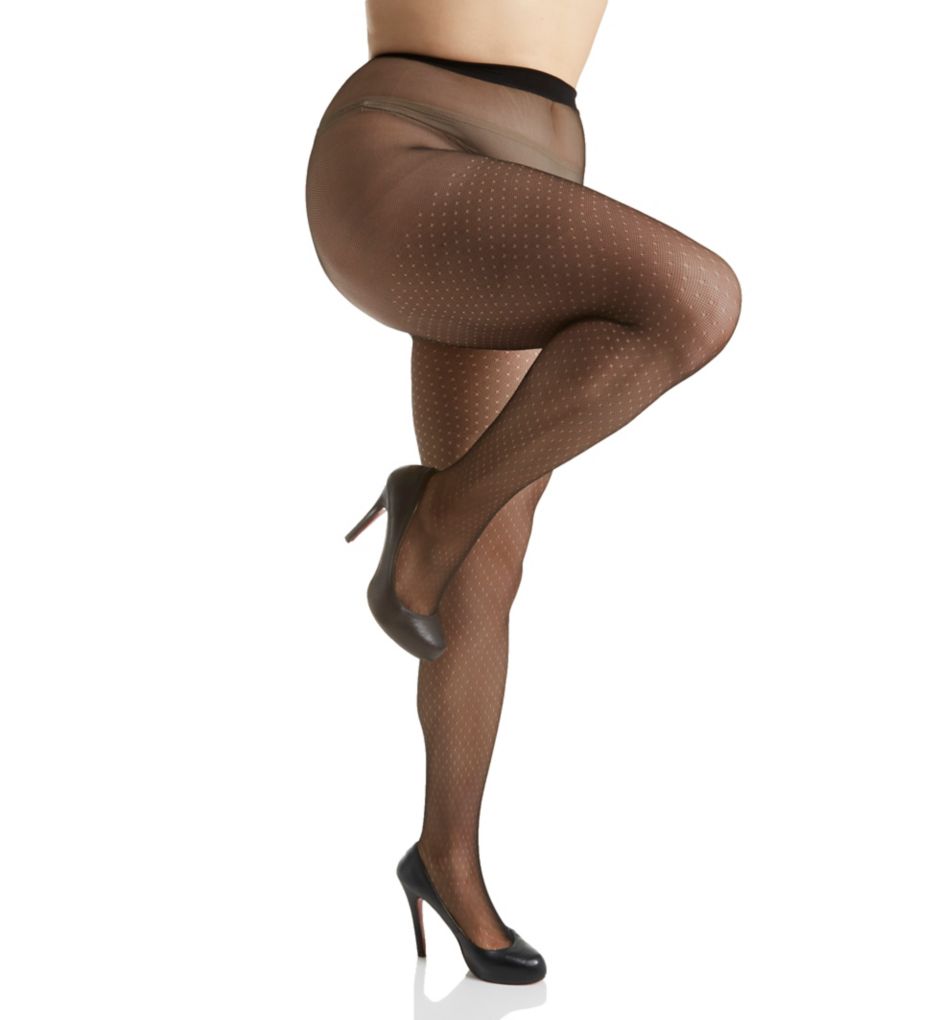 Curves Plus Size Fashion Dot Net Tights-cs2