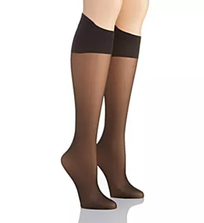 Curves Plus Sheer ComfortFlex Band Socks - 2 Pair Black 3X-4X