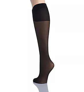 Curves Plus Sheer ComfortFlex Band Socks - 2 Pair Black 3X-4X