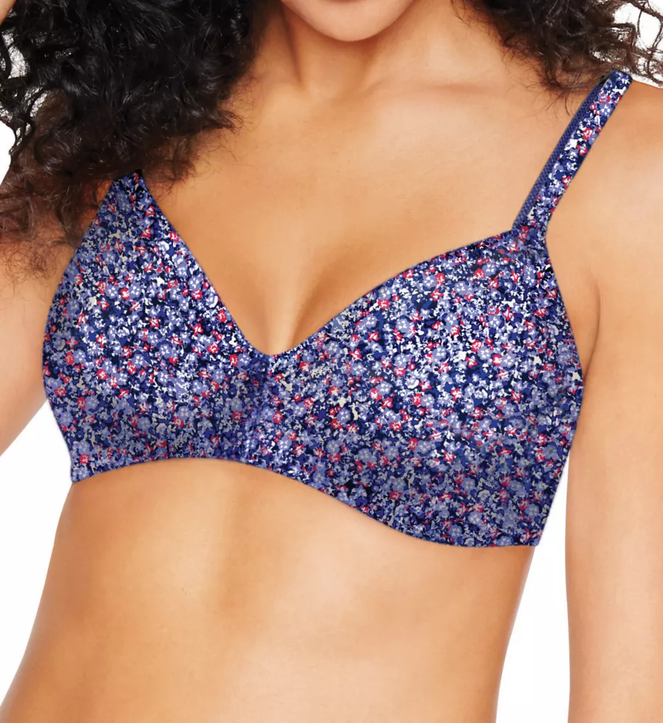 Ultimate T-Shirt Soft Contour Wirefree Bra Blue Floral Print 38C