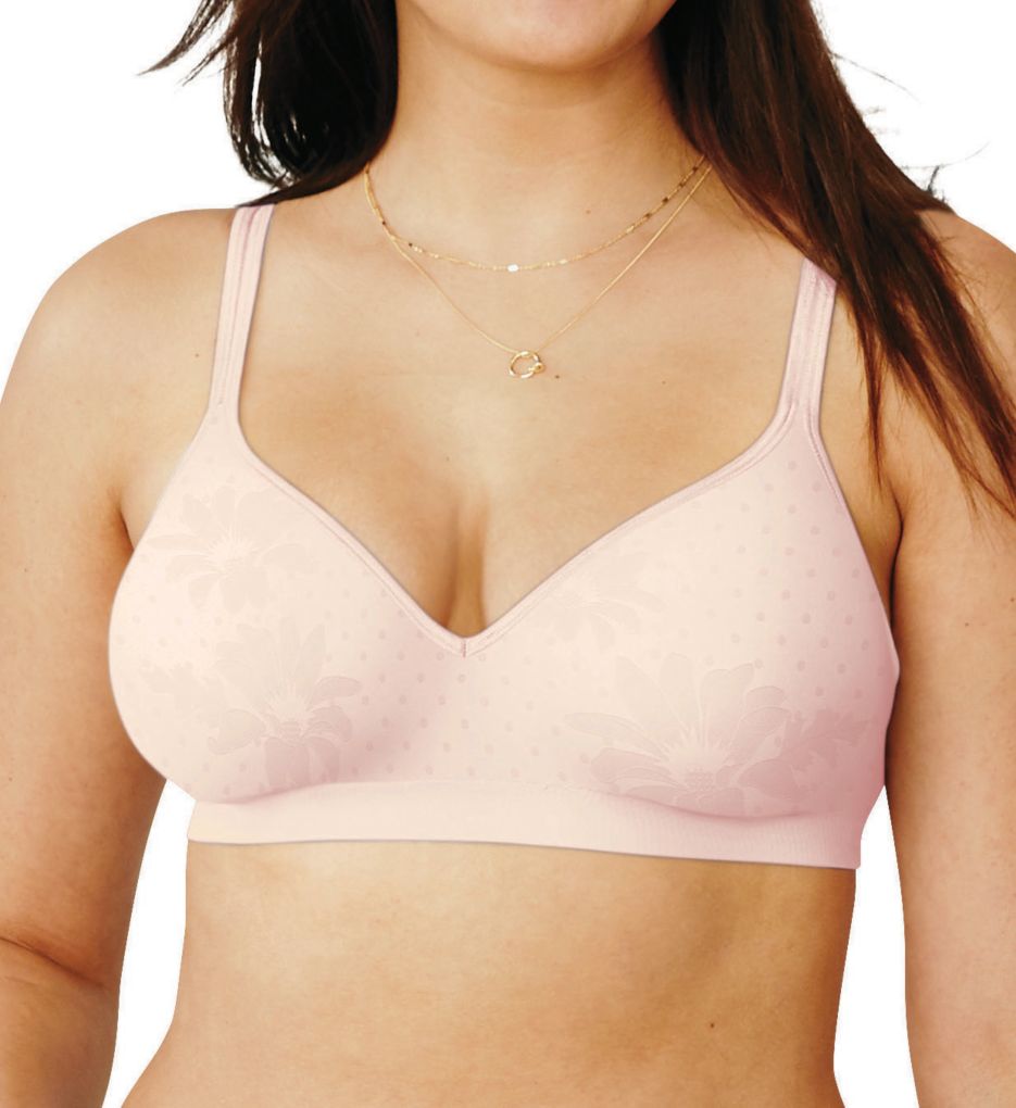 Hanes Ultimate Perfect Coverage ComfortFlex Fit Wirefree Bra (HU08) Soft  Taupe Shadow Stripe, S 