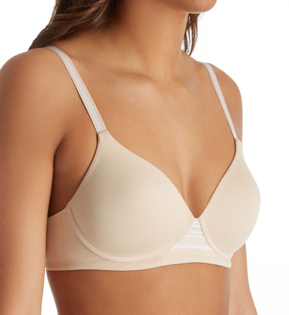 Hanes (2114114): Hanes HU25 Ultimate ComfortFlex Fit Natural Lift Wirefree Bra (Soft Taupe/White XL)