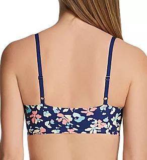Ultra Light Comfort Foam Pullover Wireless Bra Navy Paint Flrl Prt BK XS