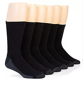 Fresh IQ Cushion Crew Socks - 6 Pack Black/Grey 6-12