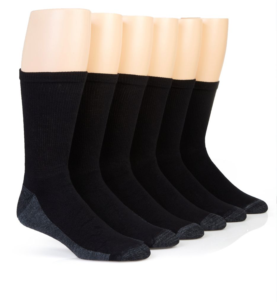 Hanes Premium Men's Xtemp Ultra Cushion 6pk Ankle Socks - Black 6-12