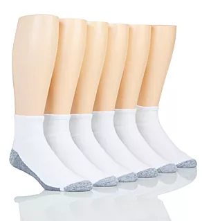 Fresh IQ Max Cushion Ankle Sock - 6 Pack White/Grey 6-12