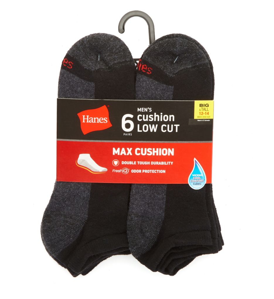 Big & Tall Fresh IQ Max Cushion Low Cut - 6 Pack-fs