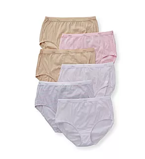 Cotton Cool Comfort Brief Panty - 6 Pack White 6