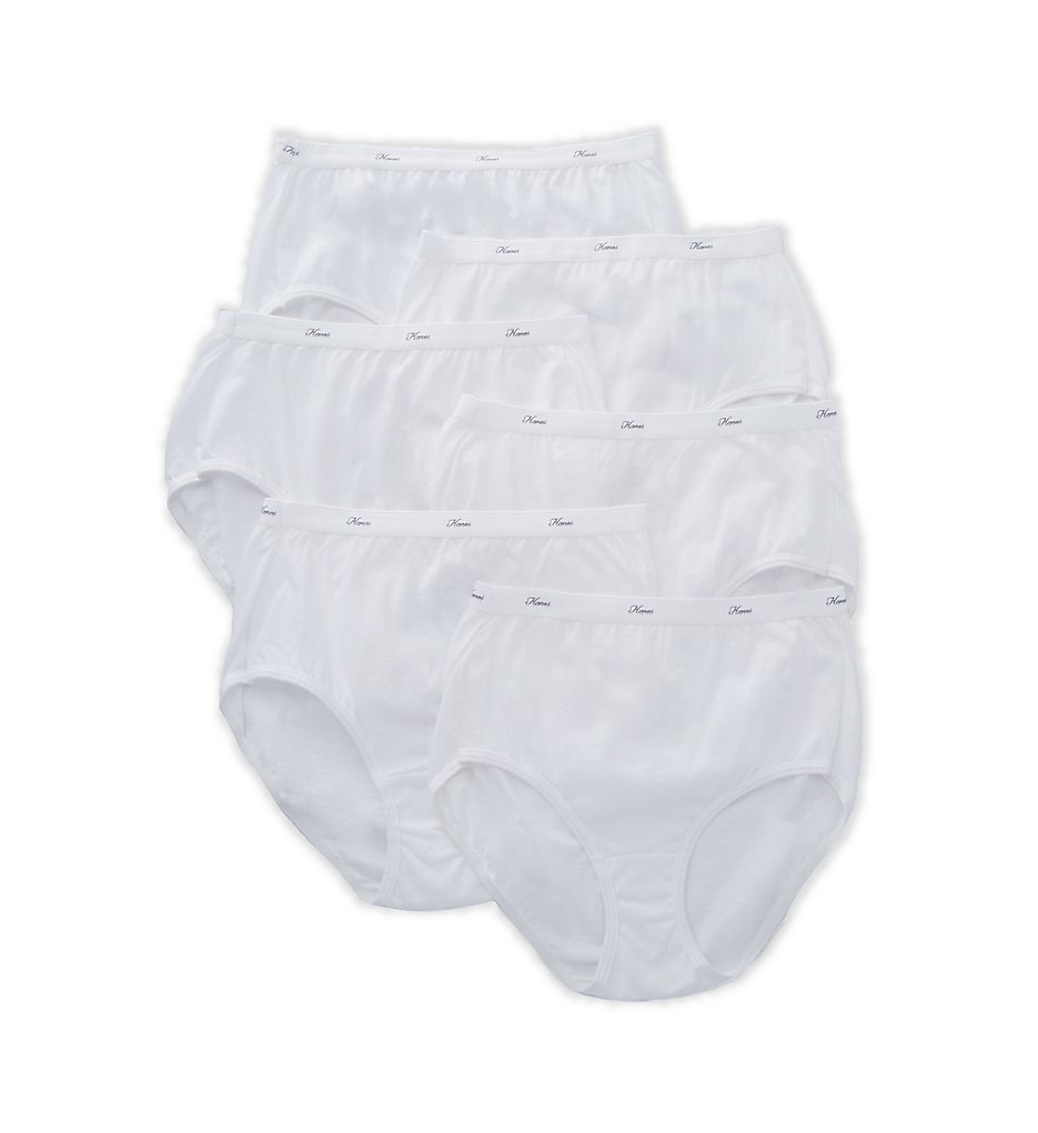 Hanes : Hanes PP40BA Cotton Cool Comfort Brief Panty - 6 Pack (White 9)
