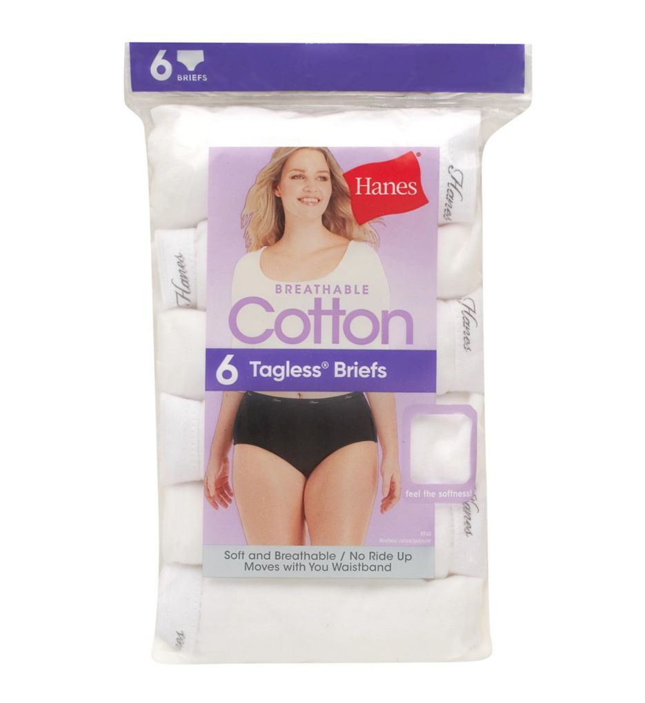 Hanes Ultimate™ Cool Comfort™ Cotton Ultra Soft 6 Pack Average + Full  Figure Cooling Brief Panty 40h6cc