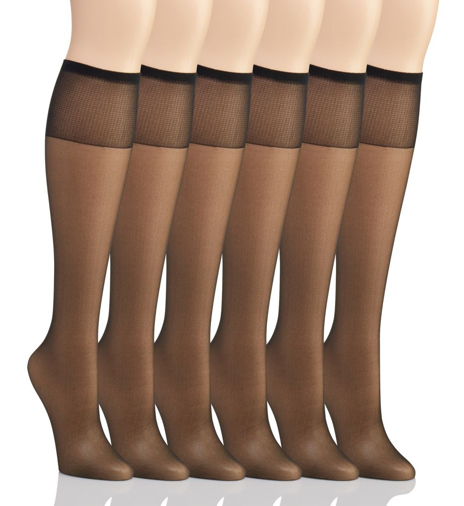 Silk Reflections Plus Enhanced Toe Sheer Pantyhose Barely Black 2