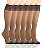 Hanes Silk Reflections Knee High Reinforced Toe - 6 Pack