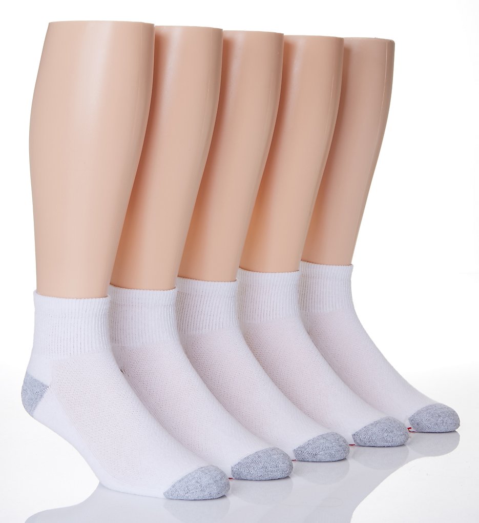 Hanes U15-5 X-Temp Comfort Cool Ankle Socks - 5 Pack (White)