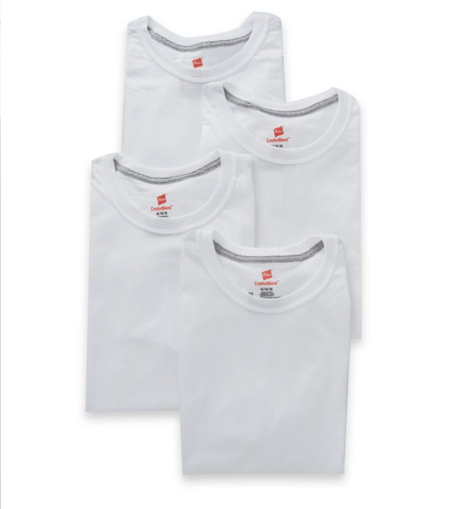 Ultimate Comfortblend T-Shirts - 4 Pack WHT L by Hanes