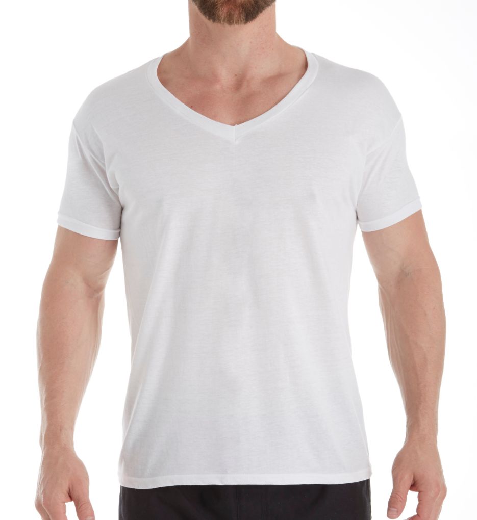 Hanes Mens Ultimate ComfortBlend White V-Neck Undershirt 3-Pack