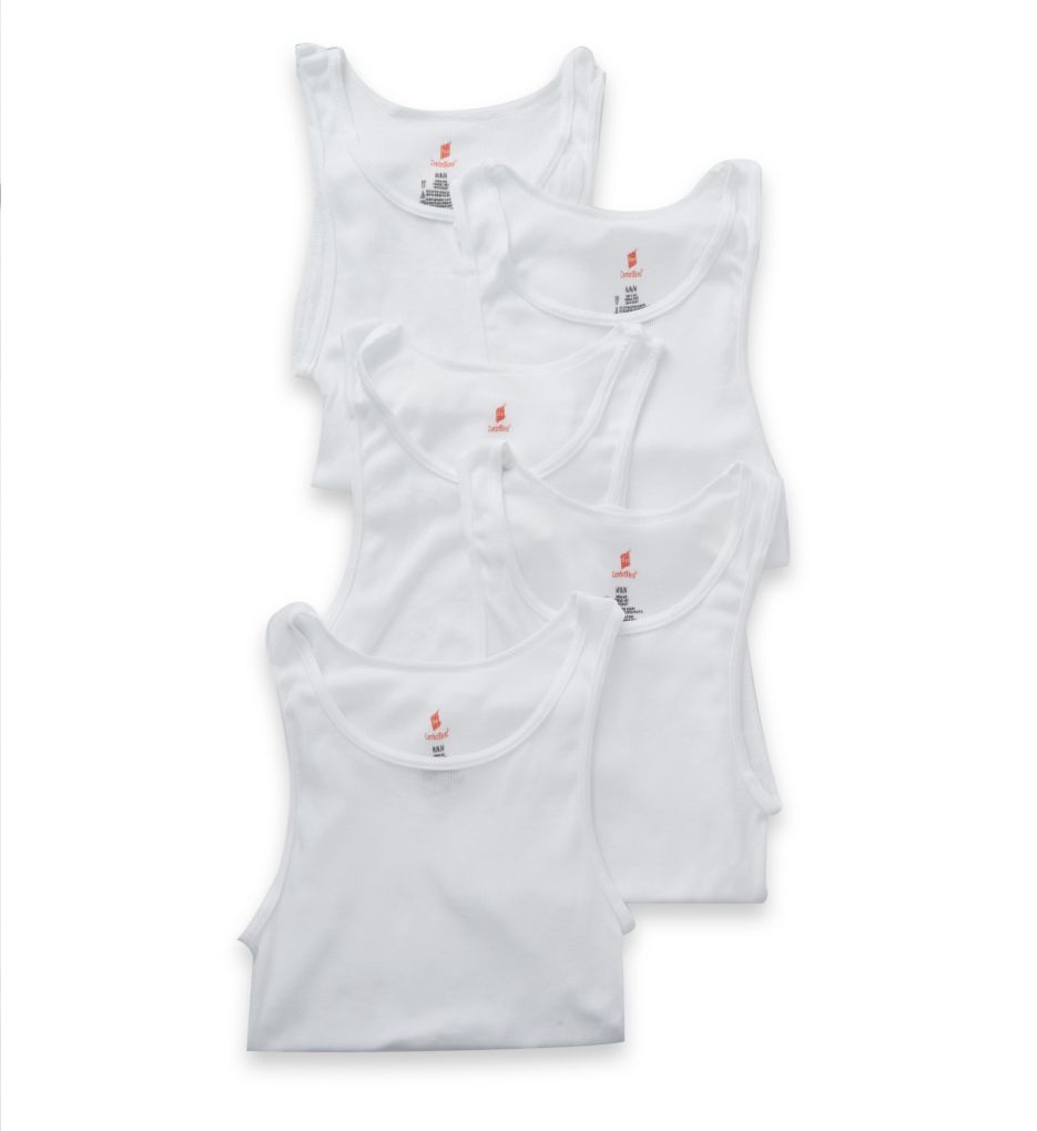 Ultimate Comfortblend V-Neck T-Shirts - 4 Pack WHT XL by Hanes