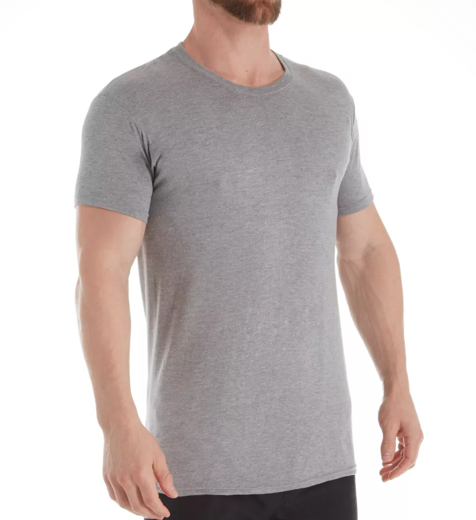 Ultimate ComfortFit Crew Neck T-Shirts - 4 Pack Black/Grey Assorted L