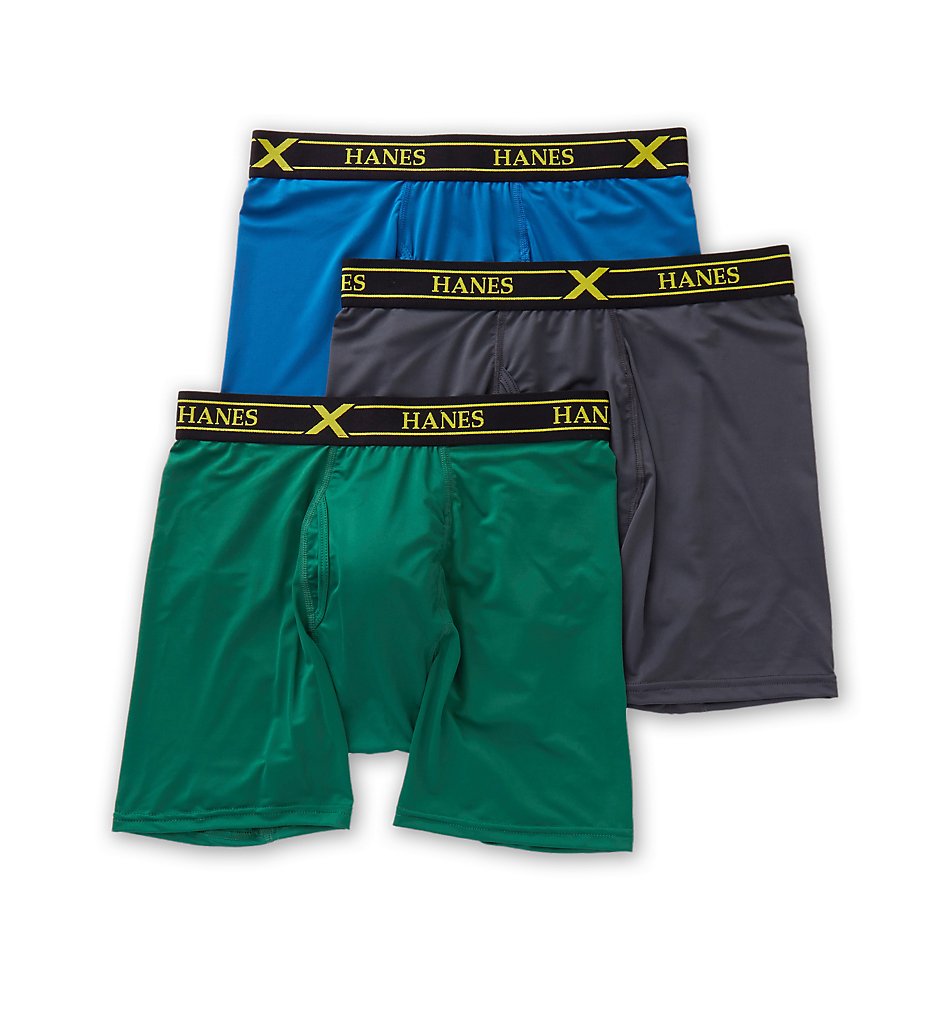 Hanes UP9BA3 X-Temp Performance Stretch Boxer Briefs - 3 Pack (Assorted Solid)