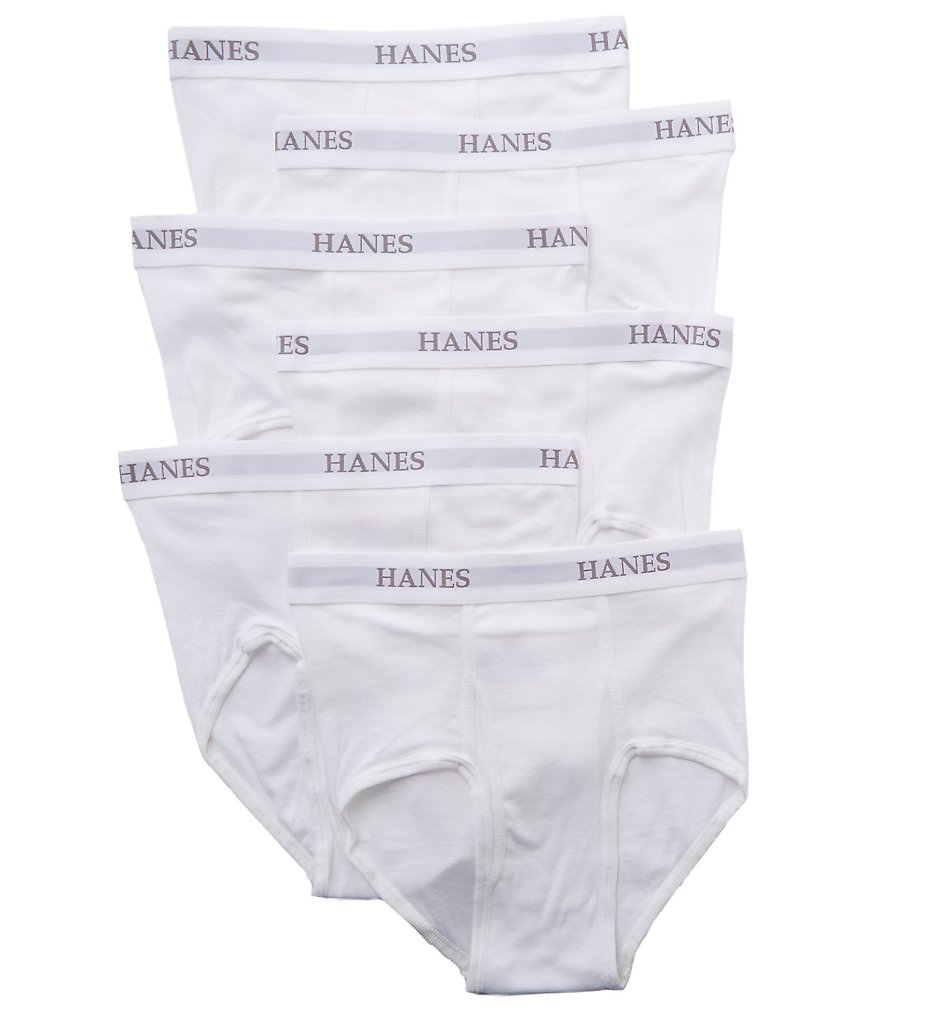 Hanes Y764 Platinum Premium Briefs - 6 Pack (White)